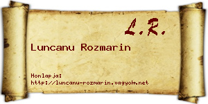 Luncanu Rozmarin névjegykártya